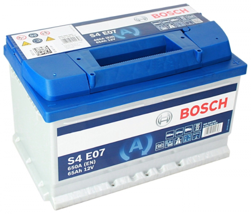 Автомобильный аккумулятор Bosch S4 E07, 65 А·ч, Аккумуляторы - фото в магазине СарЗИП