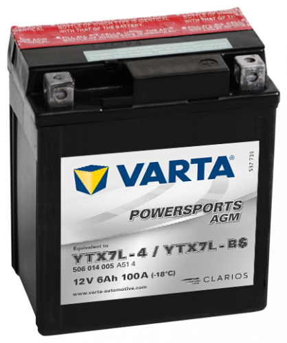 Автомобильный аккумулятор VARTA Powersports AGM (506 014 005), 6 А·ч, Аккумуляторы - фото в магазине СарЗИП