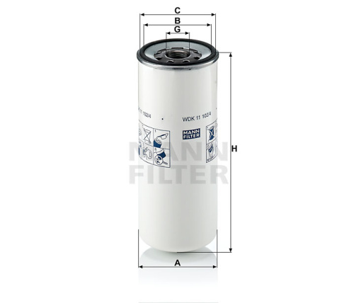 Топливный фильтр MANN FILTER WDK 11 102/4, Топливные фильтры - фото в магазине СарЗИП