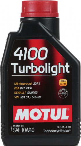 Моторное масло Motul 4100 Turbolight 10W40 (1л (108644))
