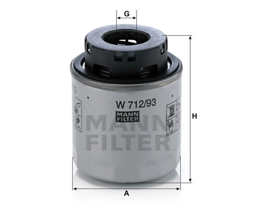 Масляный фильтр двигателя MANN-FILTER W 712/93, Масляные фильтры - фото в магазине СарЗИП